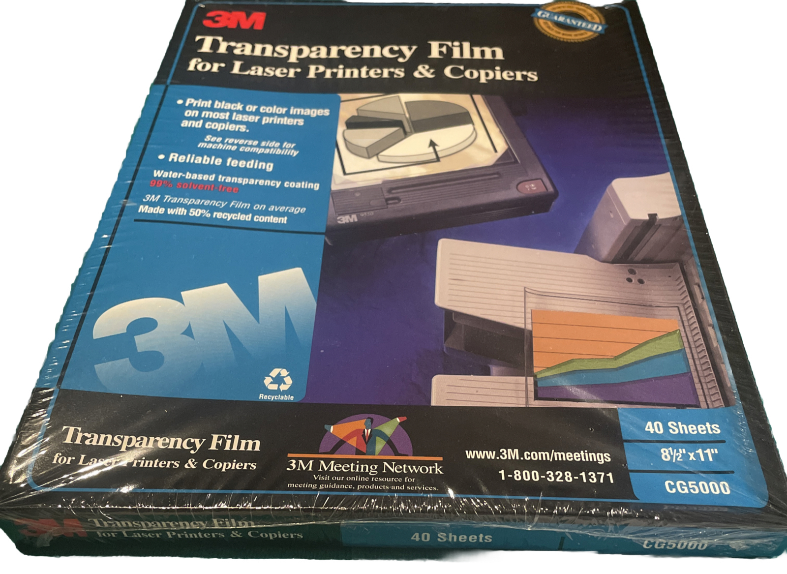 3M Transparency Film for Laser Printers and Copiers, 40 Sheets, 8.5 x 11, CG5000