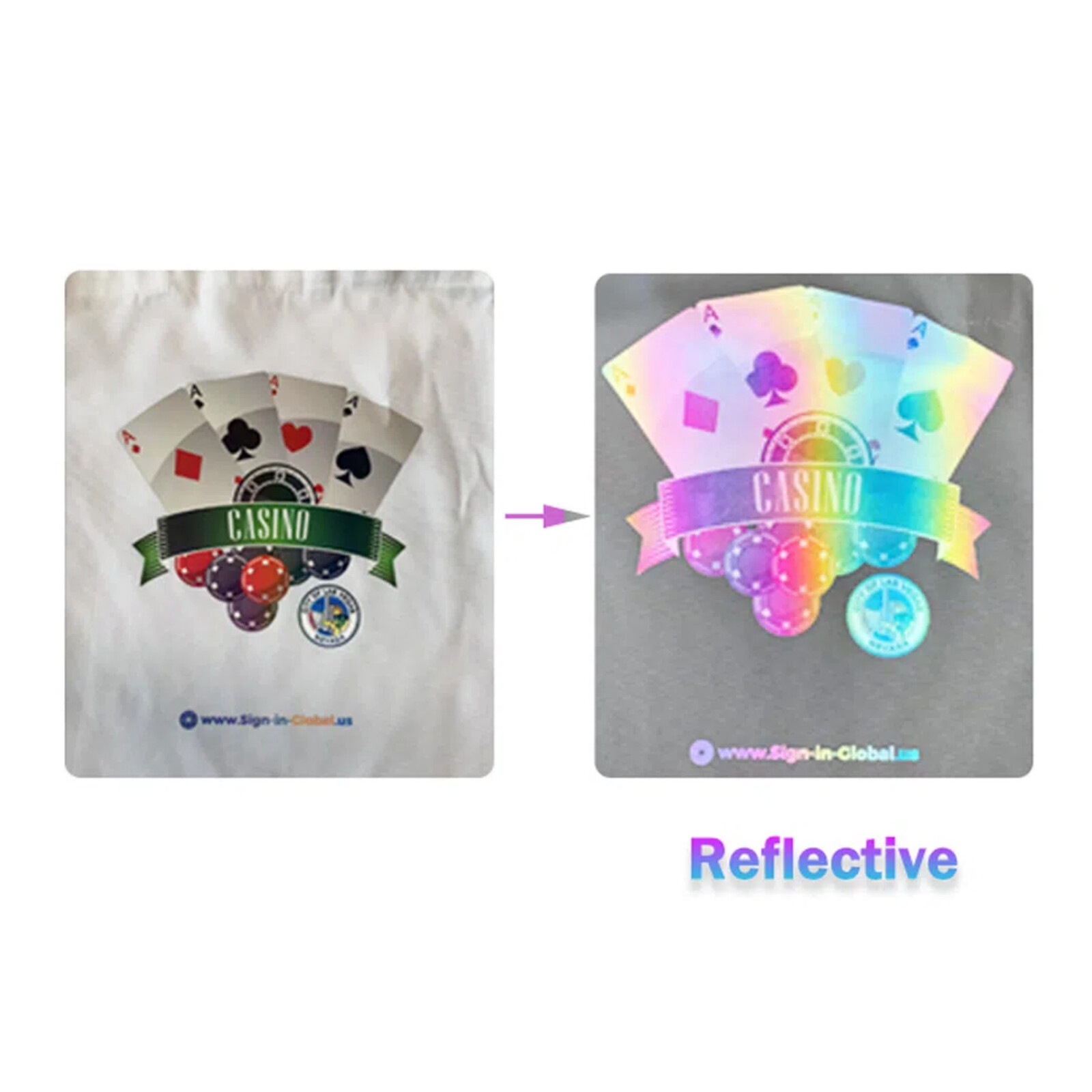 Wholesale Cold Peel 13in Reflective Colorful DTF Film Roll DTF Transfer Film