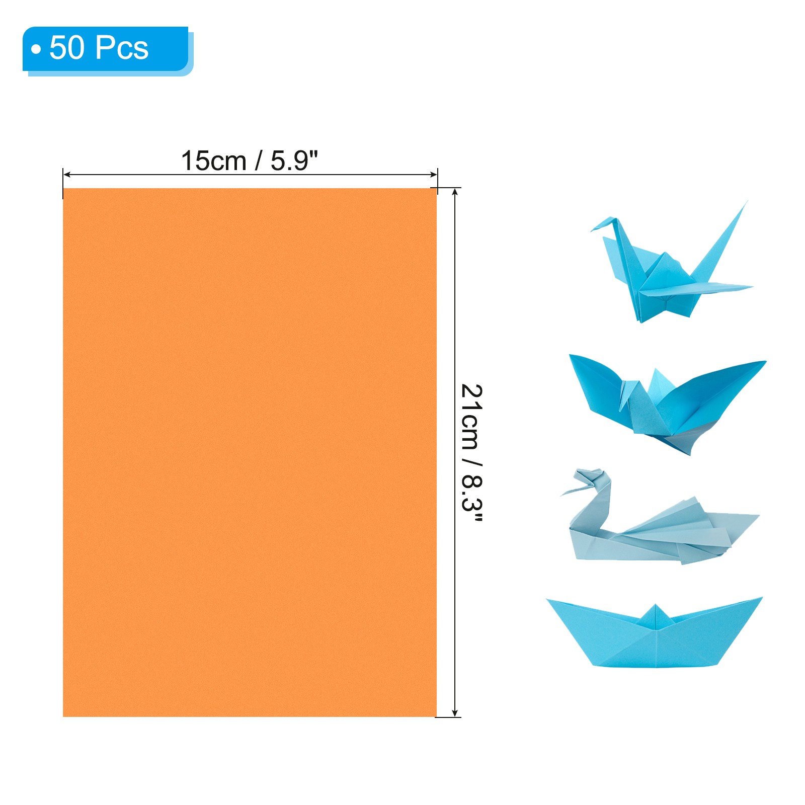 Orange Red Color Copy Paper, 50 Sheets 8.3×5.9″ A5 70gsm
