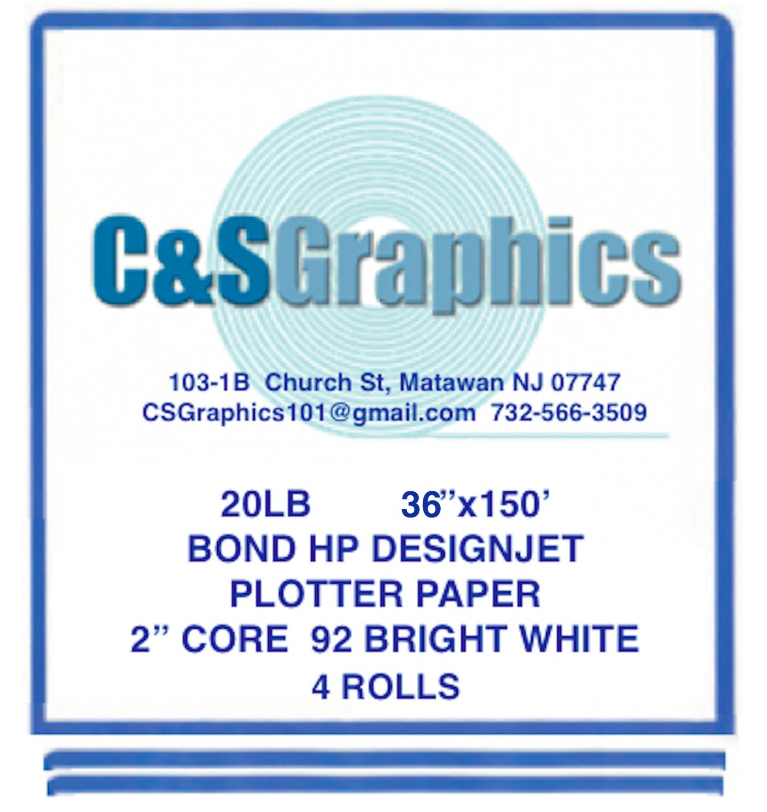 40 ROLLS 36” X 150′ 20lb InkJet Bond Plotter Paper