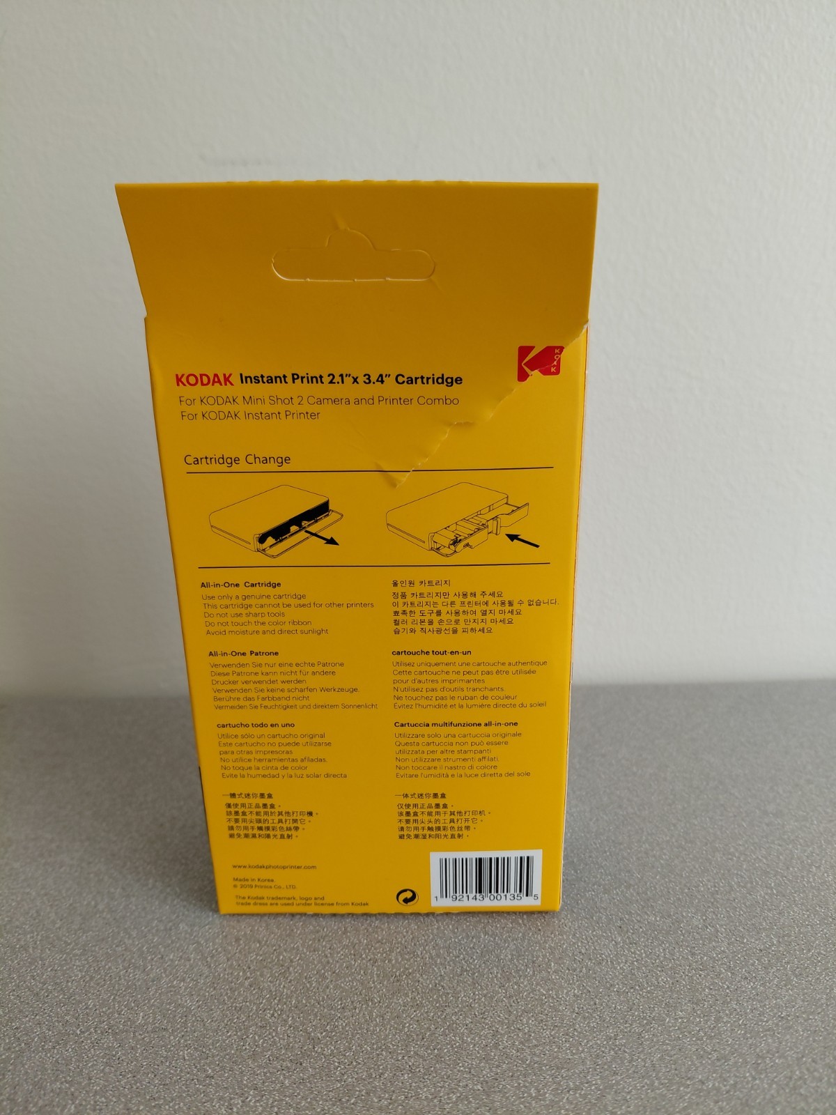 Kodak Cartridge 2.1 X 3.4 30 Sheets For Kodak Mini Shot 2 Series New Torn Box