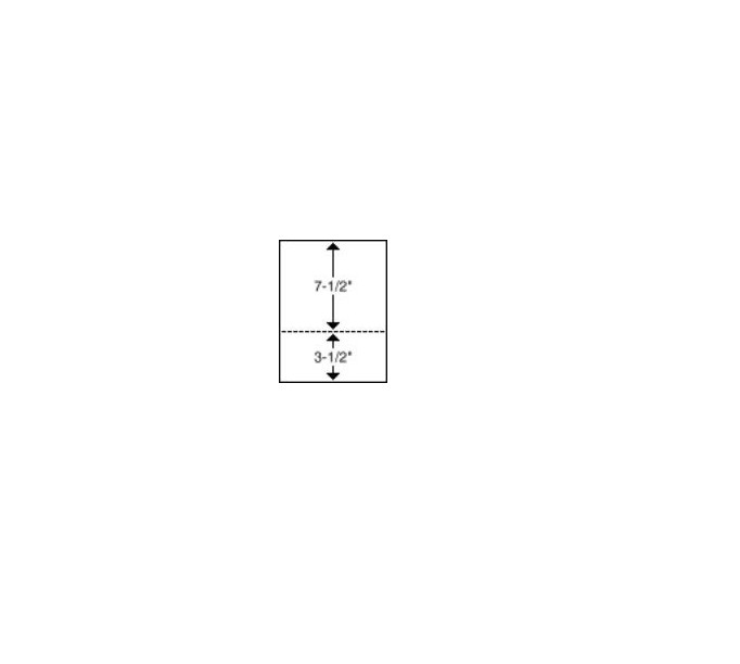 8 1/2 x 11 Blank Perforated Paper Form 24# Paper with 3 1/2″ Return – 500 Sheets