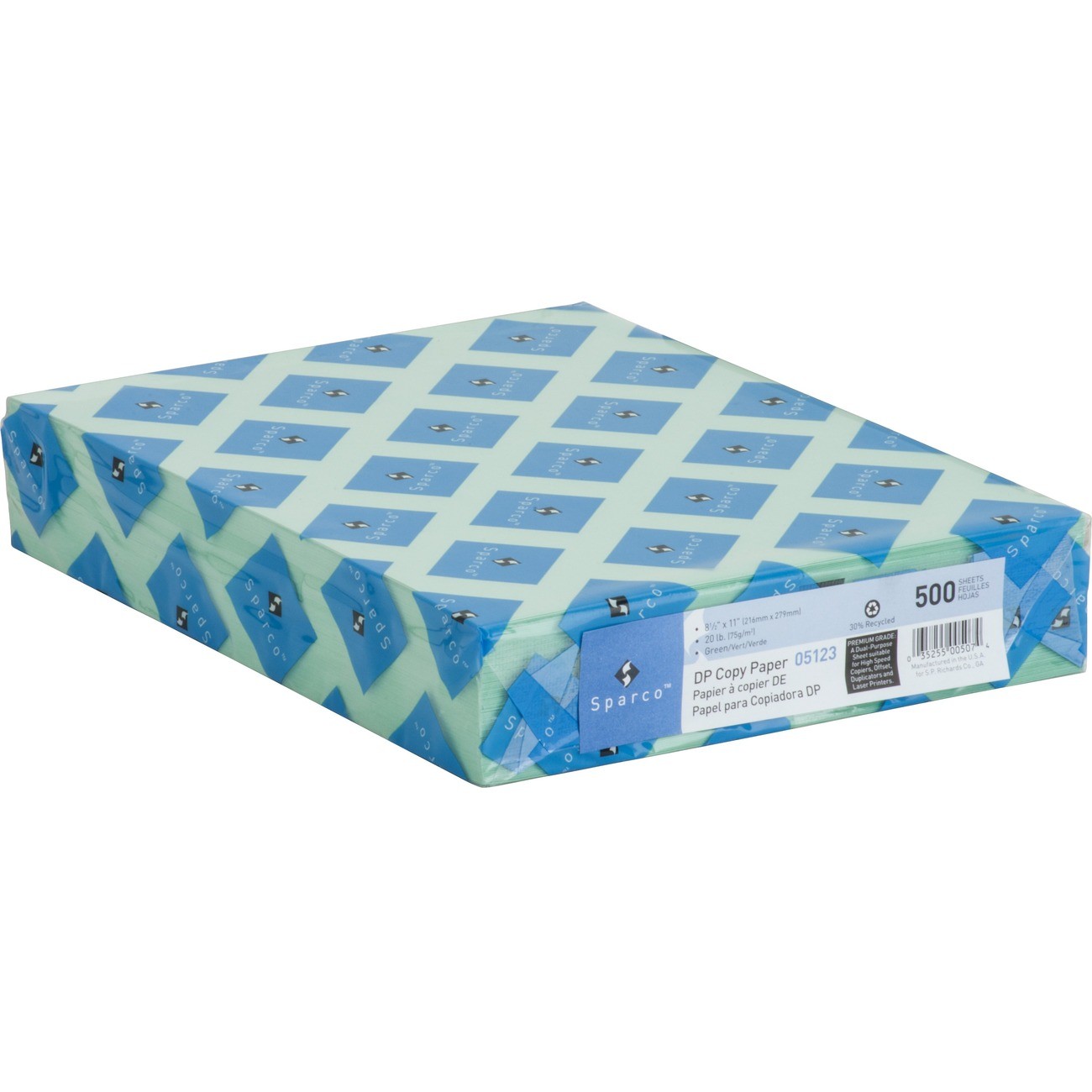 Sparco SPR05123 Premium Pastel Copy Paper 8.5×11 Green 20lb