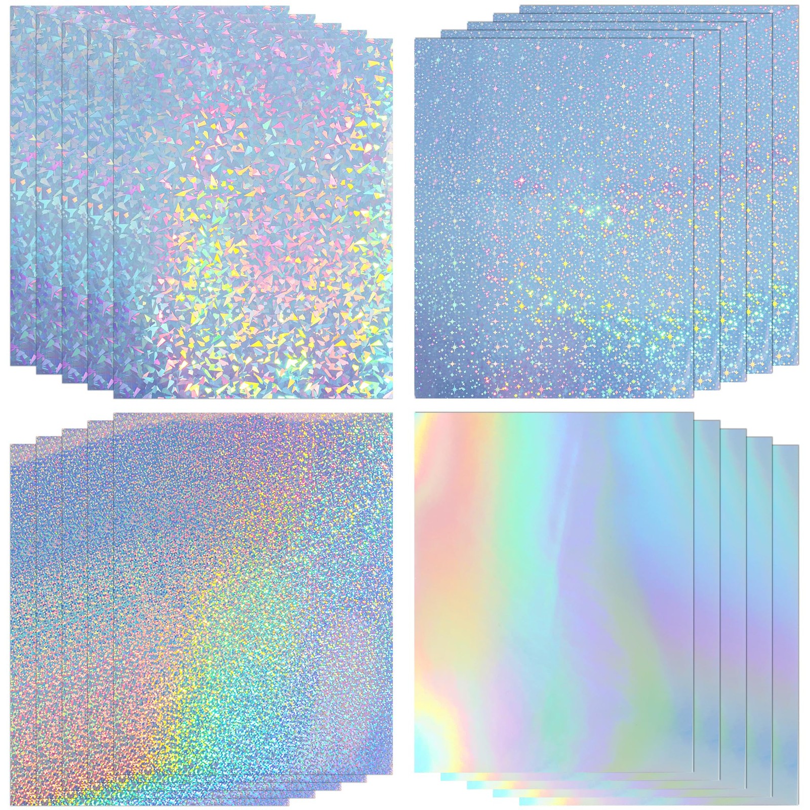 Koala Holographic Sticker Paper for Inkjet & Laser Printers, 20 Sheets Printa…
