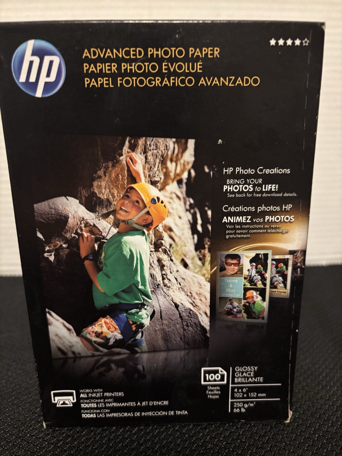 Hp Advanced Photo Paper 4” X 6” Glossy 100 Sheets New In Box For Inkjet Printer