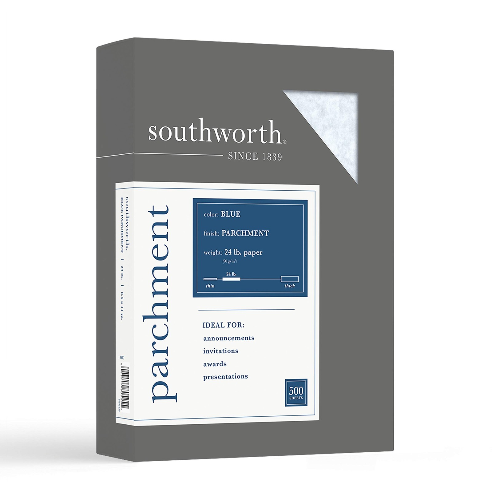 Parchment Paper, 8.5 x 11, 24 lb/90 GSM, Blue, 500 Sheets – Packaging May Vary
