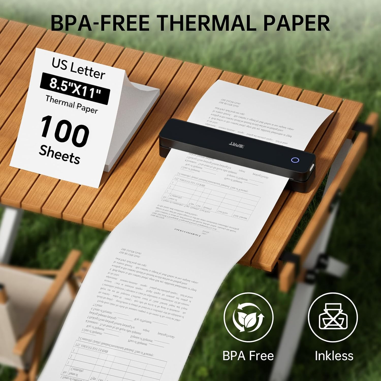 MT610 M08F A40 Thermal Paper 8.5 x 11 for M08F-Letter, M832, M834, A285M, A80, A