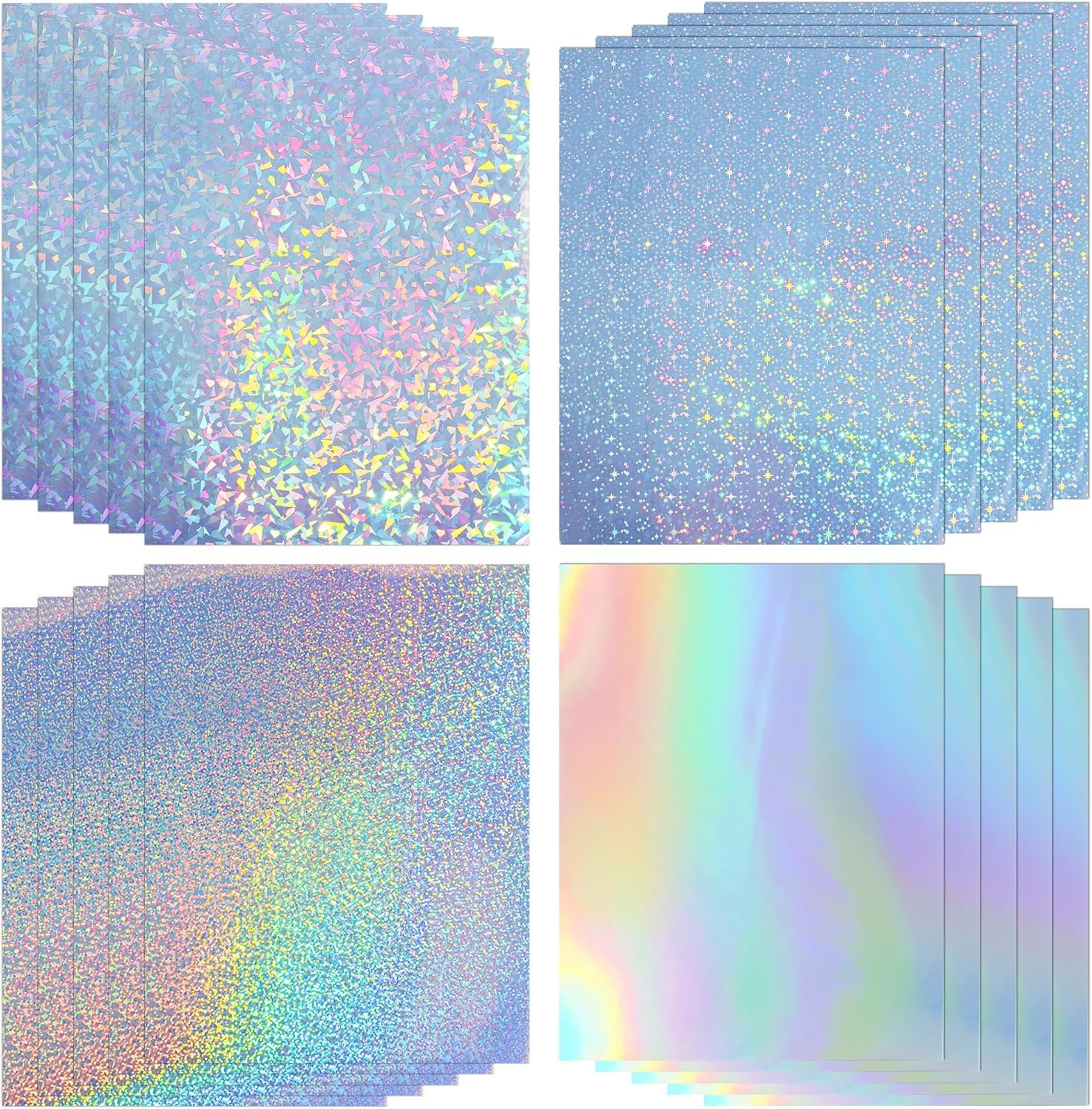 Koala Holographic Sticker Paper for Inkjet & Laser Printers, 20 Sheets Printable