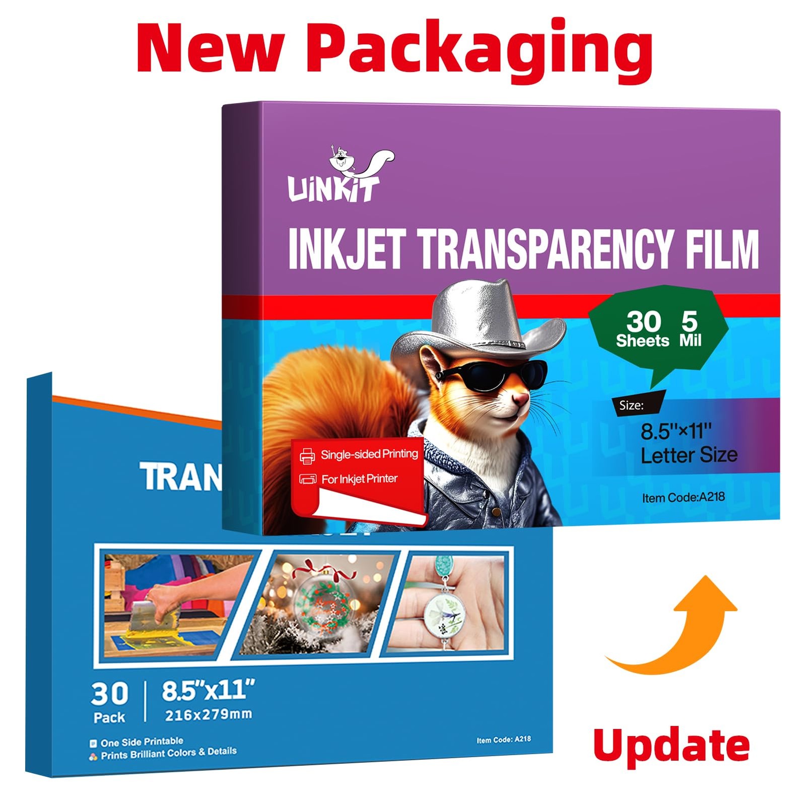 Uinkit 30 Sheets Pintable Transparency Film Acetate Clear Sheets for Crafts