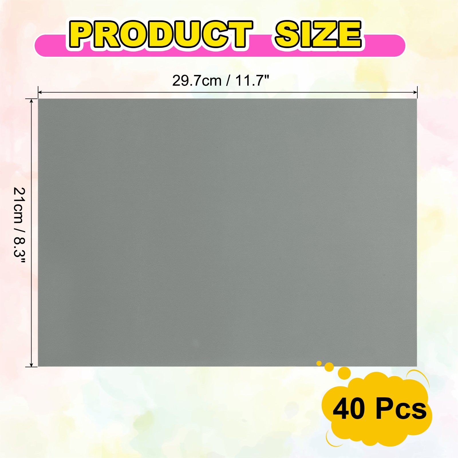 Adhesive labels A4 40pcs, complete sheets for grey labels