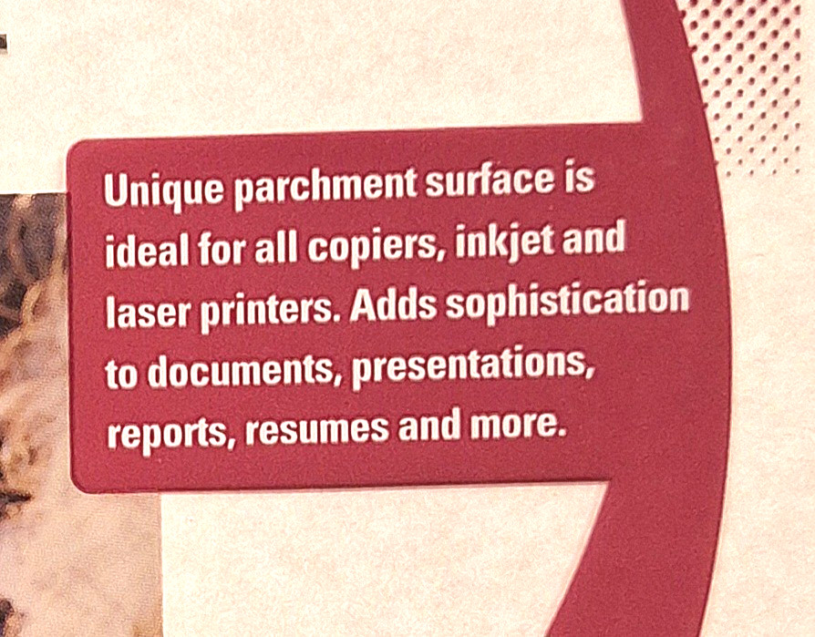 Xerox 65# Parchment Natural Copy Printer Paper 250 Sheets 8 1/2 by 11