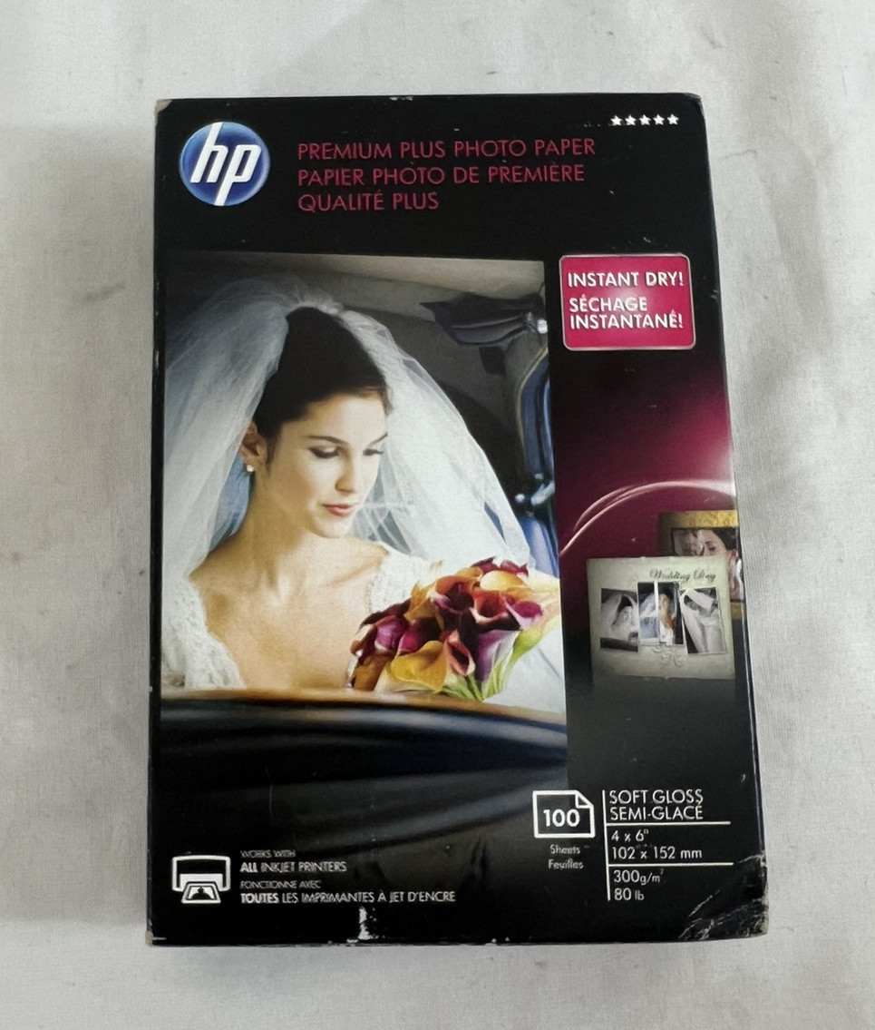 HP Premium Plus 4 x 6″ Soft Gloss Photo Paper – 100 Sheets – For All Inkjets
