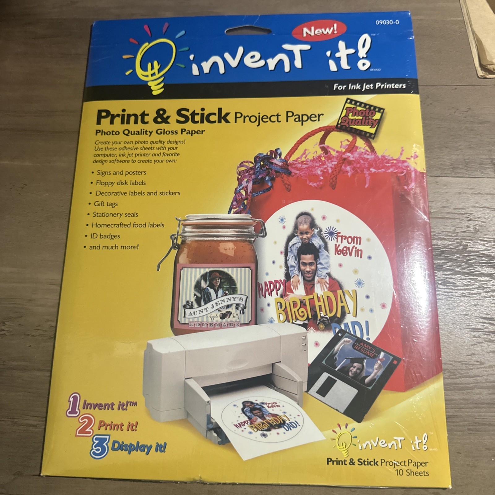 INVENT IT! Print & Stick Project Paper Gloss Finish 10 Sheets 8.5”x11” Brand New