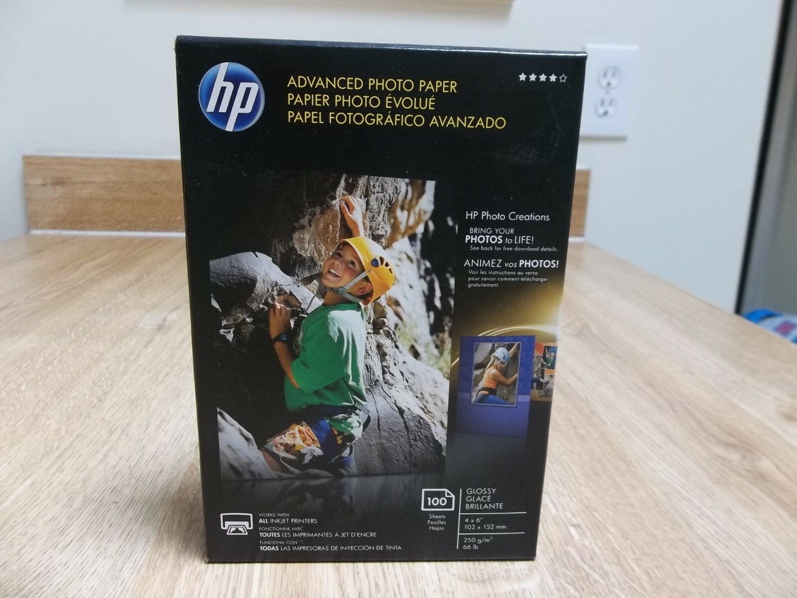 HP ADVANCED PHOTO PAPER 4X6 GLOSSY INKJET – 100 sheet pack SEALED BOX