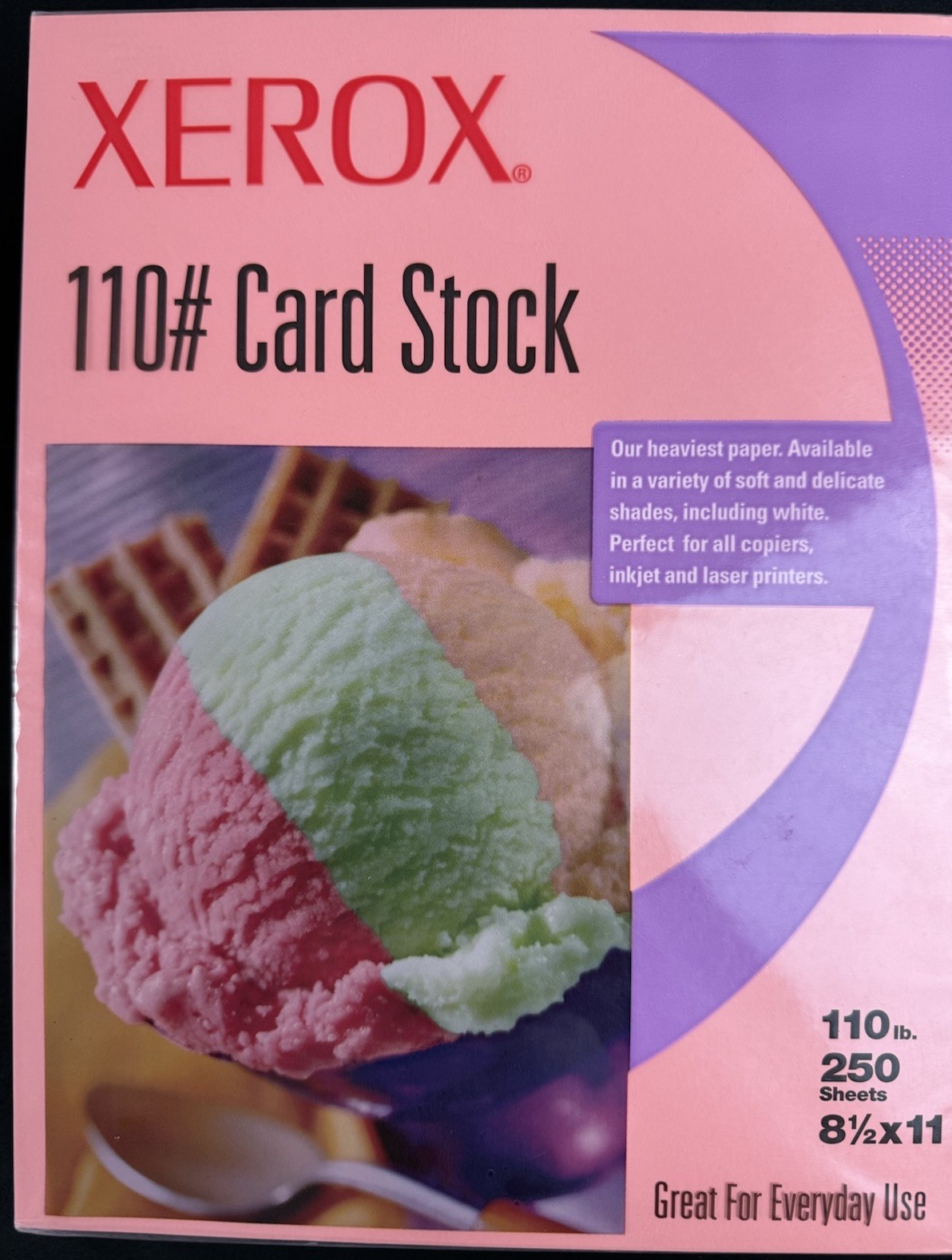 Xerox 110# Card Stock Salmon Copy Printer Paper 250 Sheets 8 1/2″ × 11″