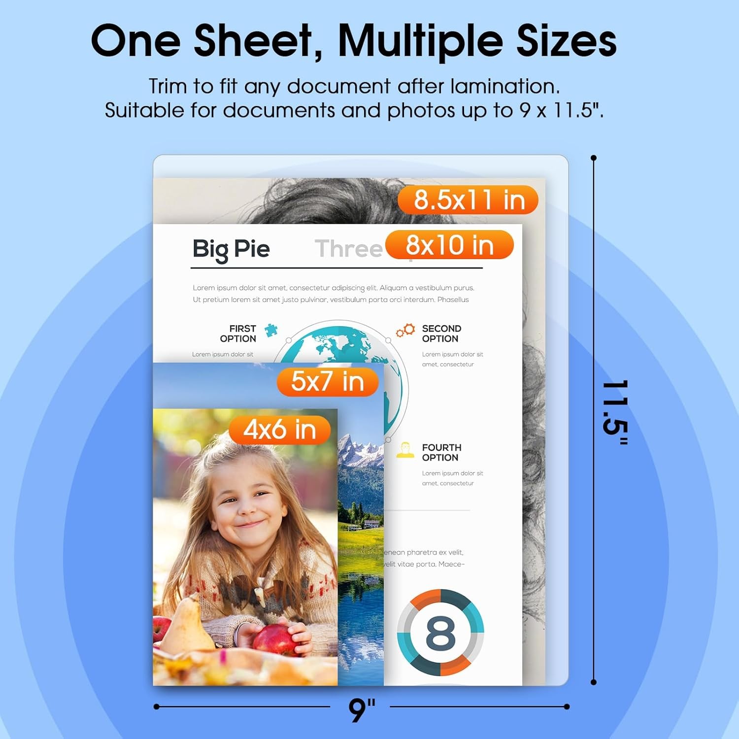 30 Pack Laminating Sheets, Hold 8.5 x 11 Inches, 3 Mil Thermal Laminating