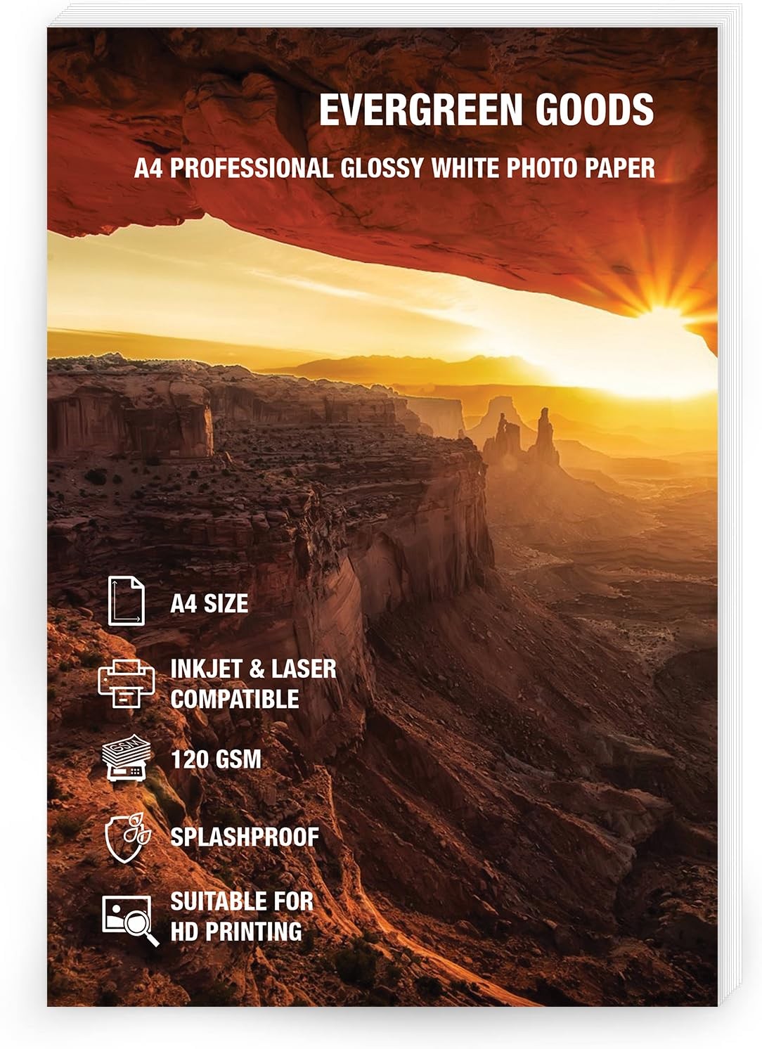Evergreen Goods 50 Sheets A4 Glossy White Double Sided Printable Photo Paper…