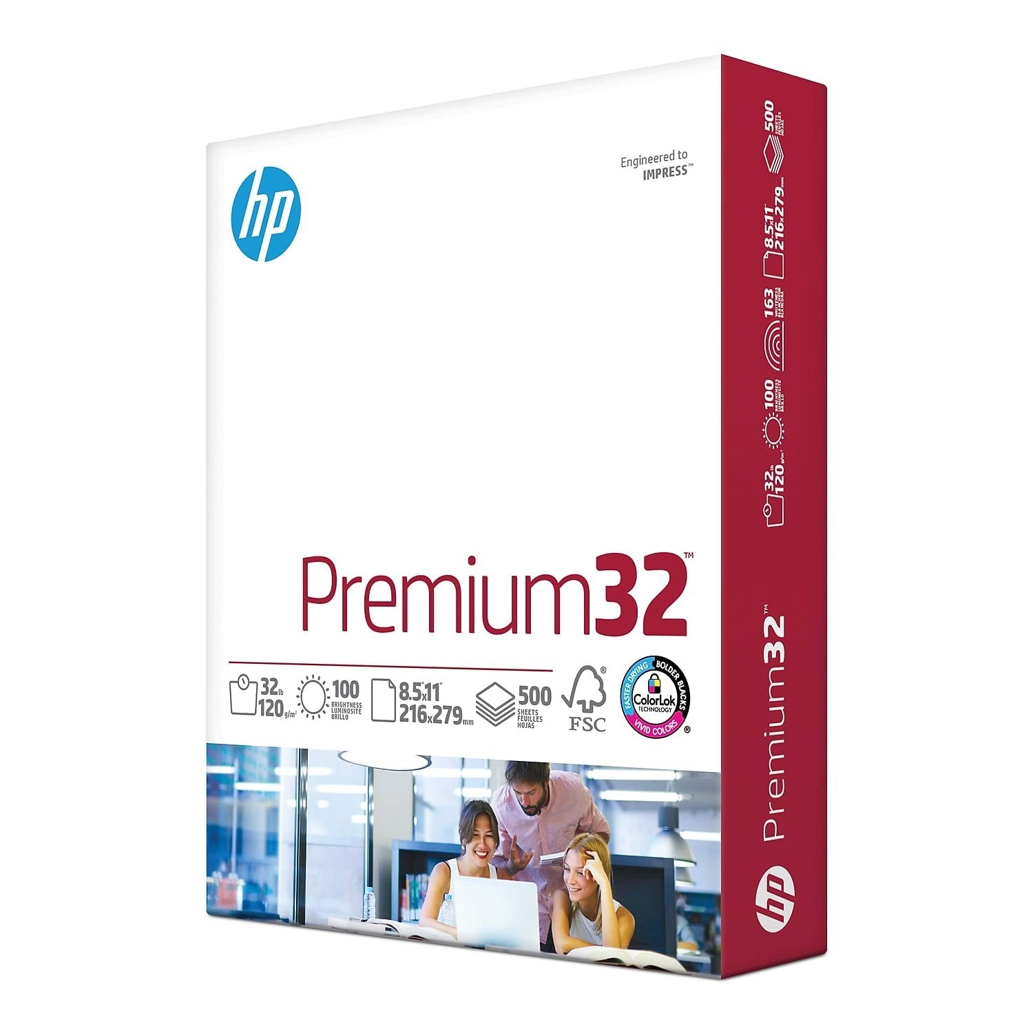 HP Paper Printer | 8.5 x 11 Paper | Premium 32 lb | 1 Ream – 500 Sheets | 100…