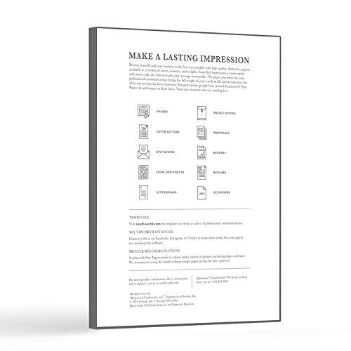 Southworth® 100% Cotton Résumé Paper 8 1/2″ x 11″ 24 Lb 100% Recycled Ivory