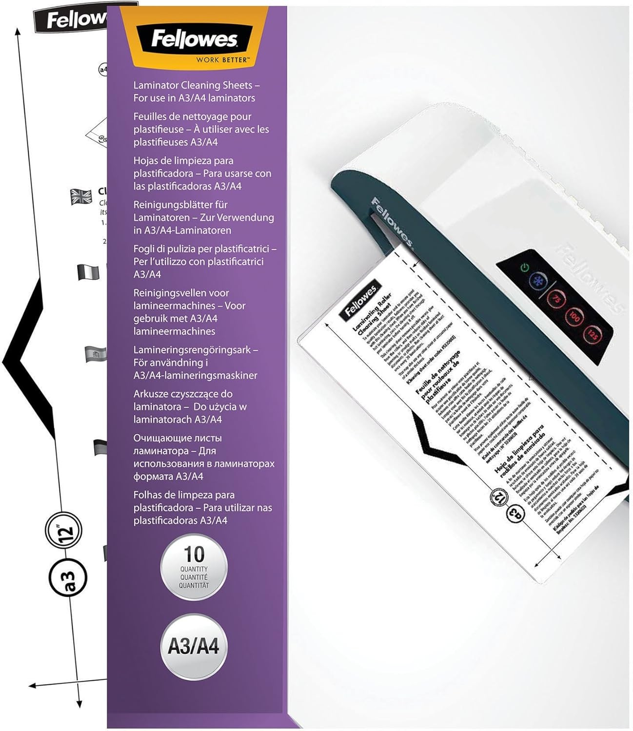 Laminator Cleaning Sheets, 10 Pack, 8.5 x 11 in