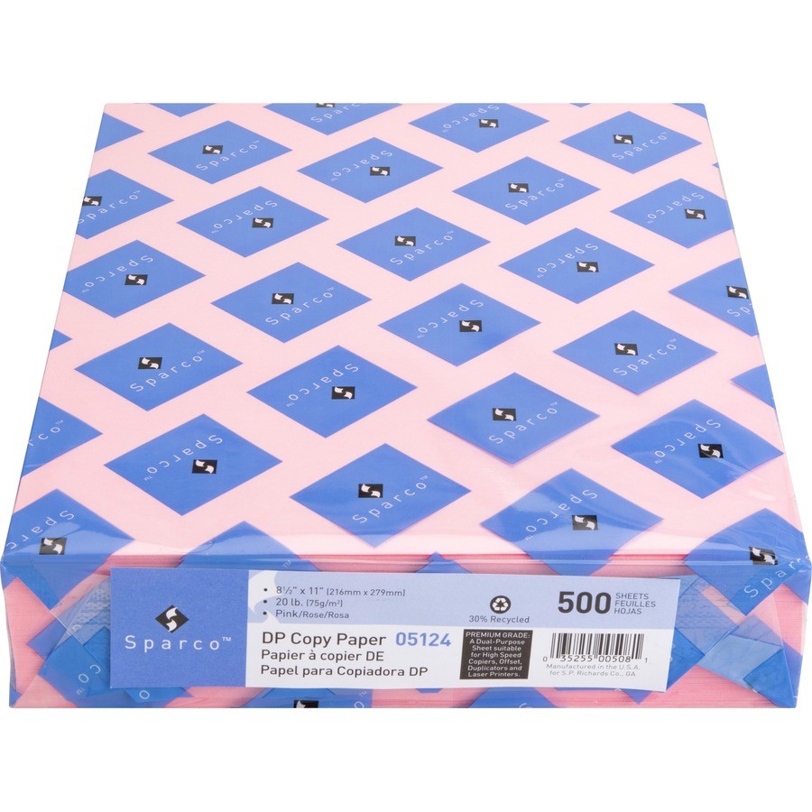 Sparco SPR05124 Premium Pastel Copy Paper 20lb Pink 8.5×11