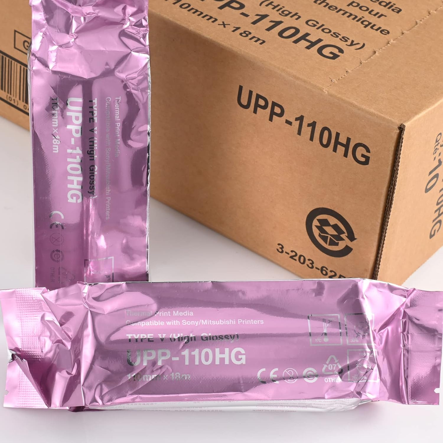UPP-110HG Type V High Gloss Ultrasound Paper Film/Media 10 Rolls,Replacement for