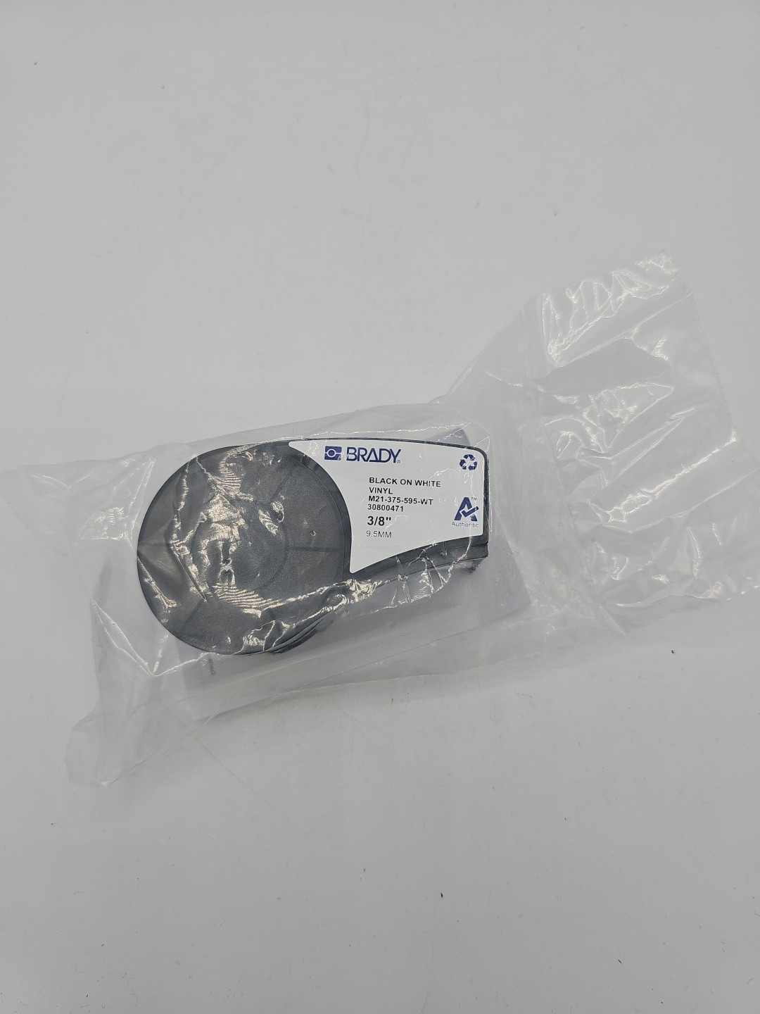 Brady M21-375-595-WT Black on White Vinyl 3/8″ x 9.53mm 30800471