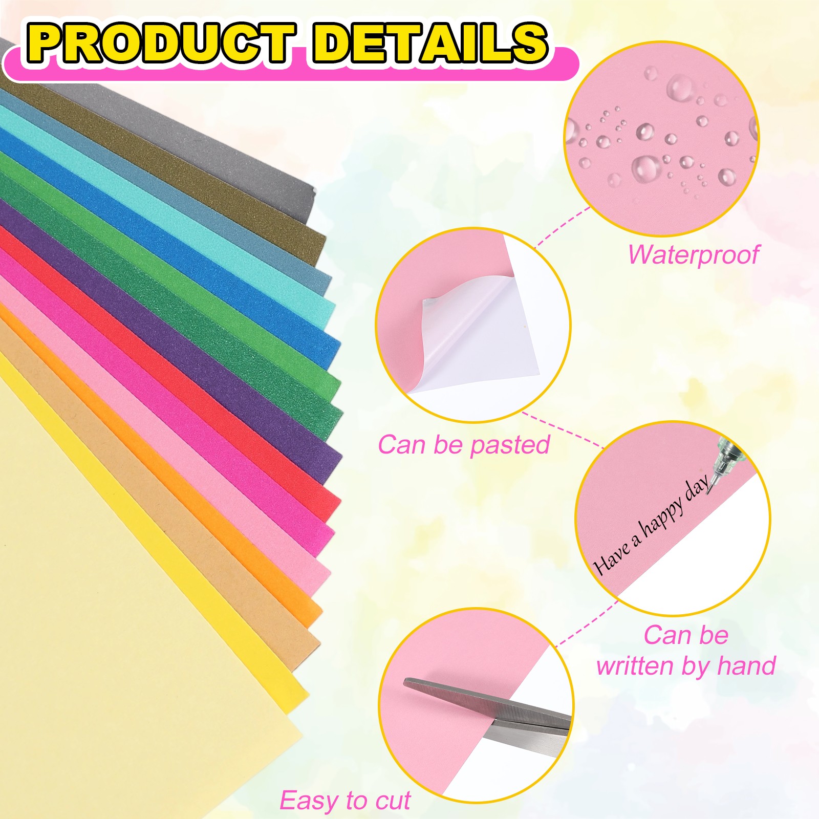 40Pcs Full Sheet Label Sticker Paper, A4 Shipping Labels, Pink