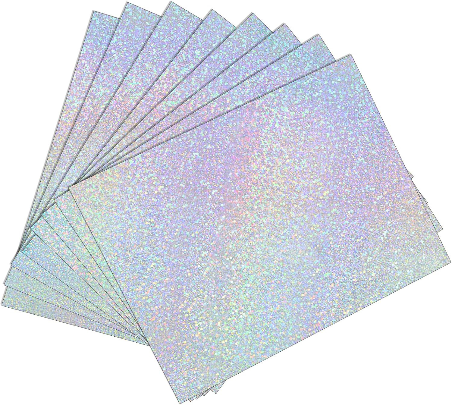 25 Sheets Holographic Sticker Paper A4, Dots Pattern Printable Vinyl for Inkjet