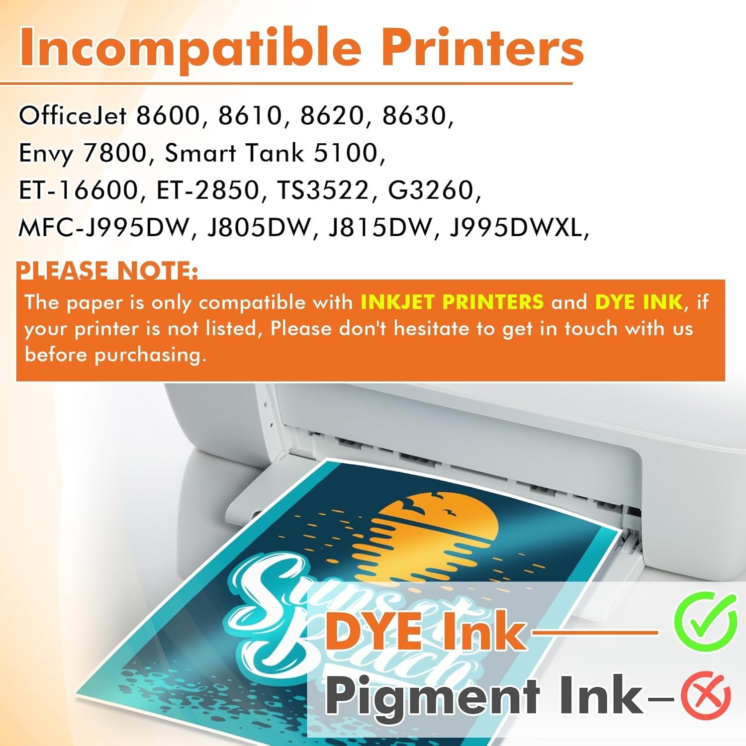 Professional Quality Glossy Inkjet Paper 8.5×11 – 100 Sheets, DYE INK Compatible
