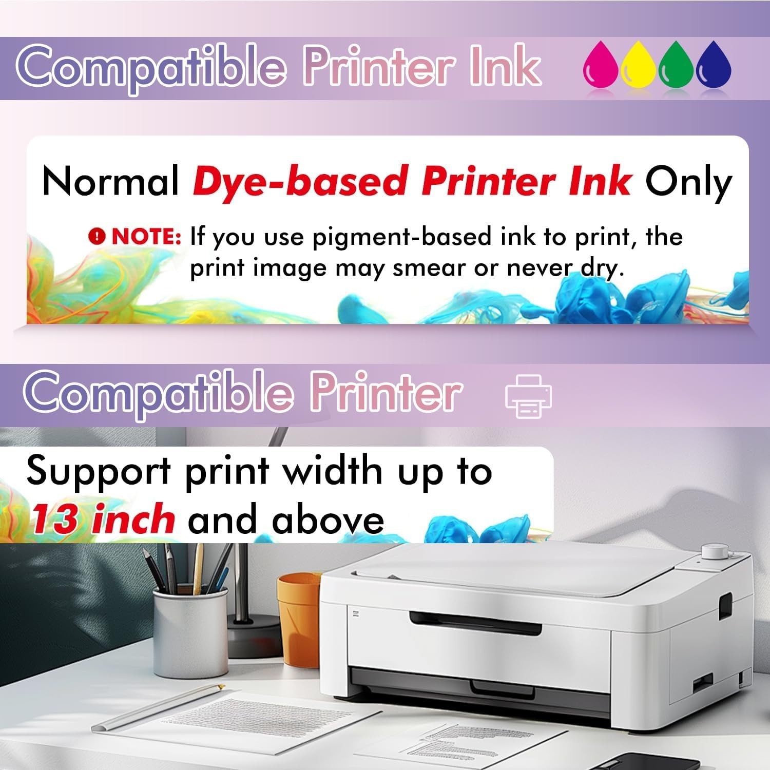 Koala Printable Vinyl Sticker Paper Roll for Inkjet Printers, 13 inch x 32.8