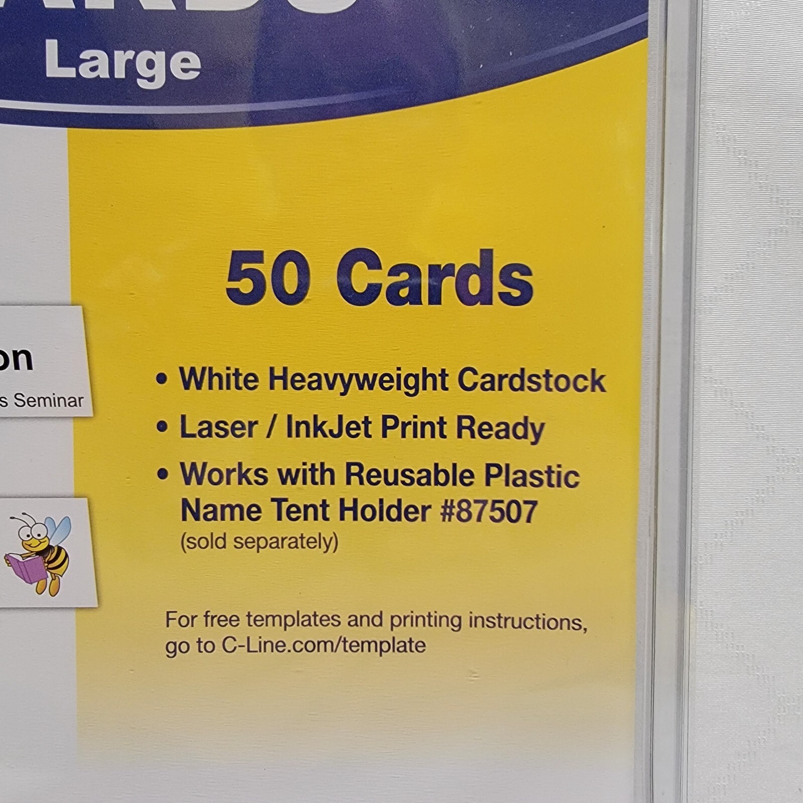 C-Line Products Name Tent Cards Large 50 count
