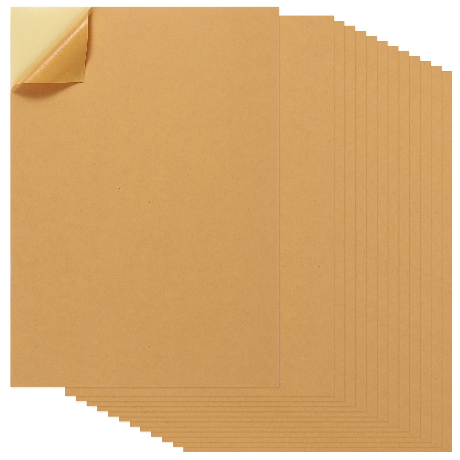 20Pcs Full Sheet Label Sticker Paper, A4 Shipping Labels, Light Brown