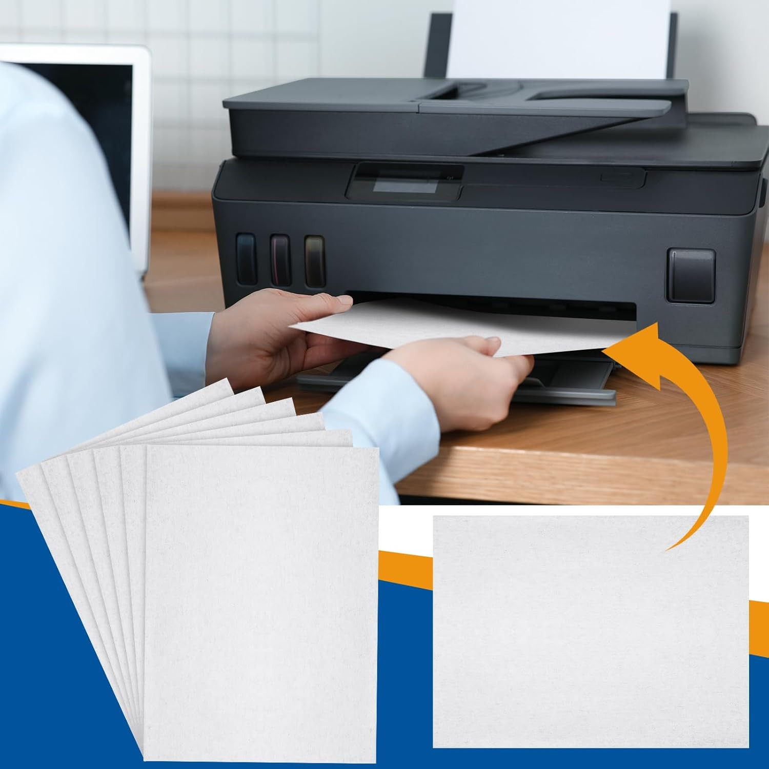 30 Pcs Printer Cleaning Sheet 8.5 X 11 Inch Scanner Cleaning Sheets Laser Printe
