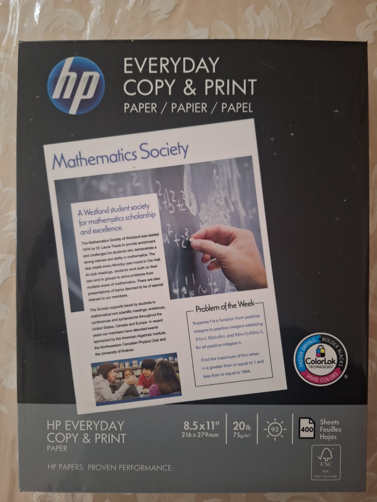 HP Printer Paper | 8.5 x 11 Paper | Copy &Print 20 lb | 1 Ream Case – 400 Sheets