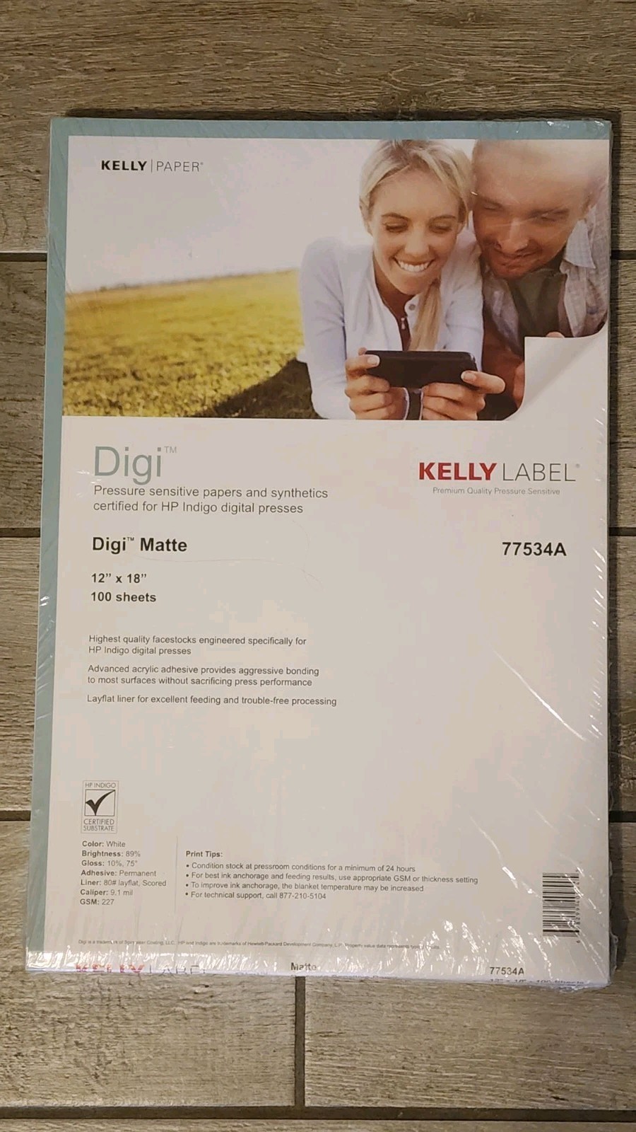 HP Indigo Digital Press Matte Digi Paper 12×18 Kelly Label (100 Sheets) New