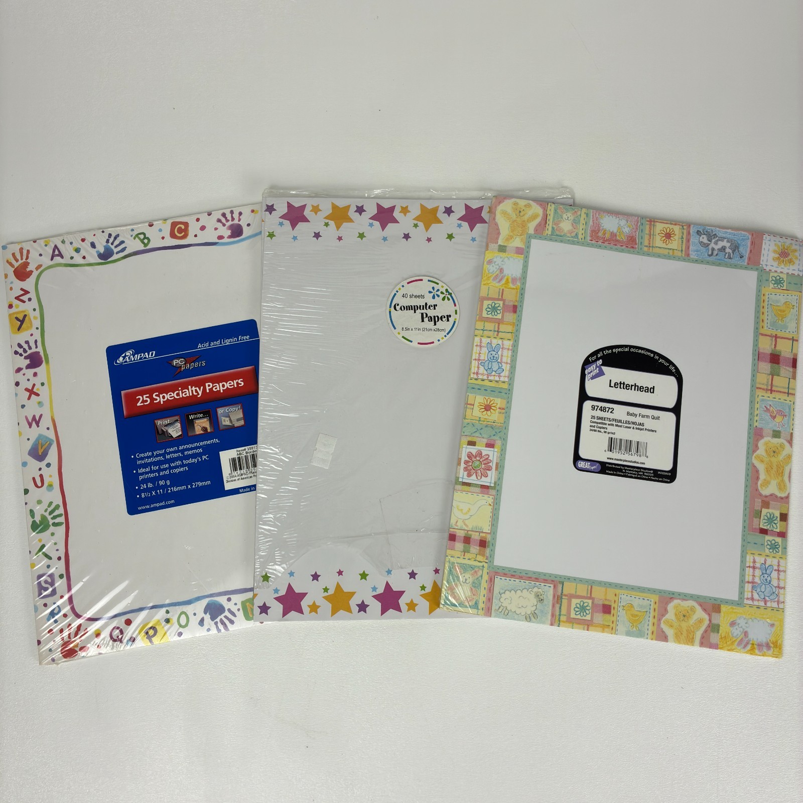 Decorative Border Printer Paper Lot 82 Sheets 8.5 x 11 Letterhead Packs