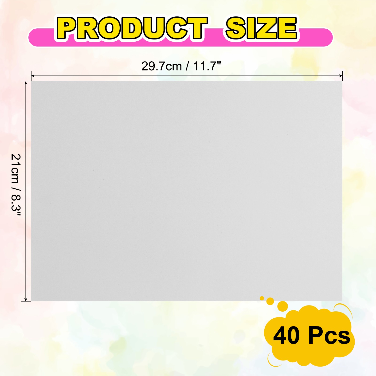 40Pcs Full Sheet Label Sticker Paper, A4 Shipping Labels, White