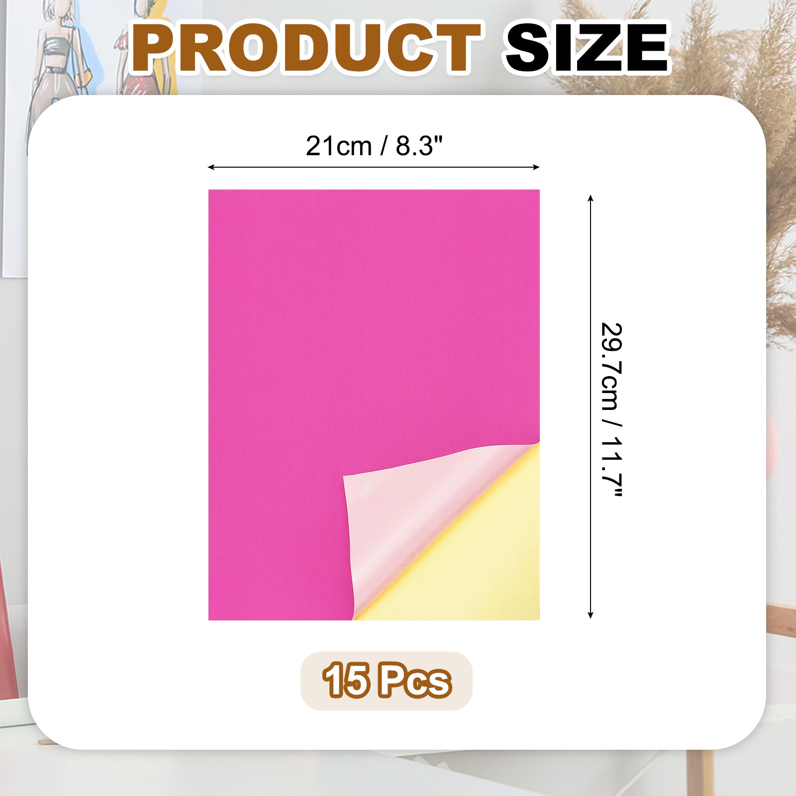 15 Sheets Printable Vinyl Sticker Paper for Inkjet Printer, Pink