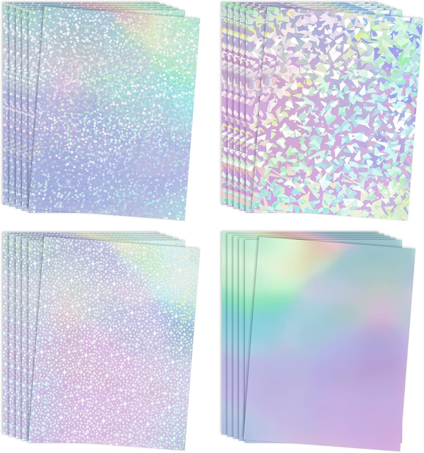 Koala Holographic Laminate Sheets A4 – Clear Self-Adhesive Sticker Paper, 25