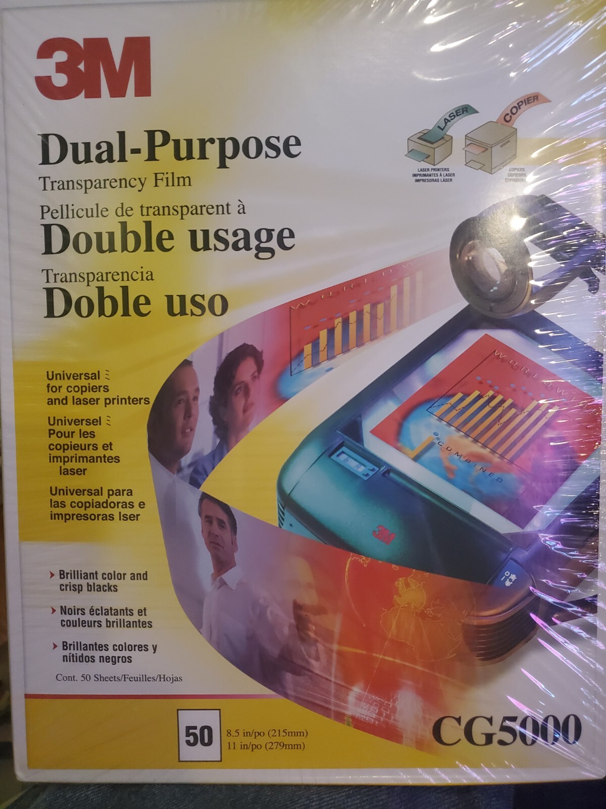 New !3M CG5000 Multipurpose Transpareny Film Printer Paper. Double Usage.