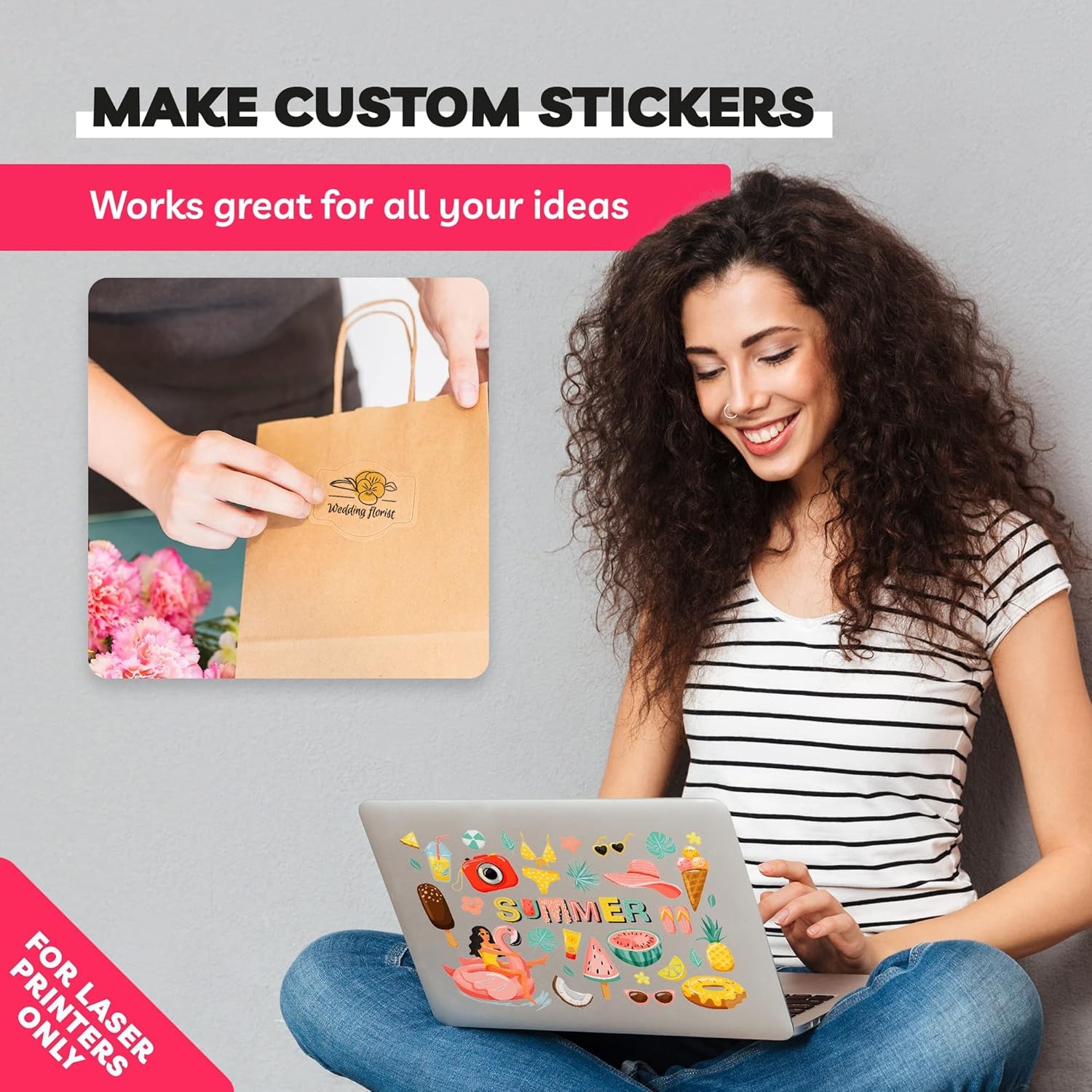 For Laser Printer Printable Clear Sticker Transparency Vinyl Sticker Waterproof