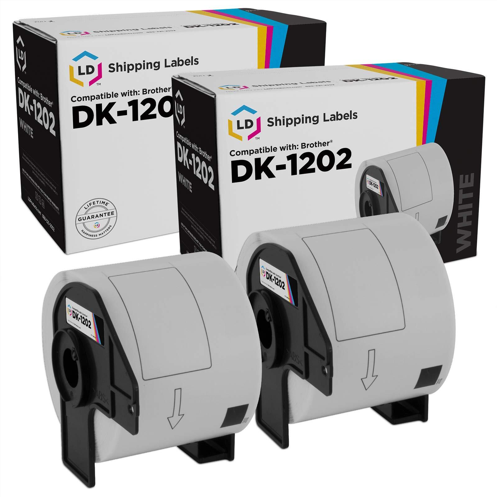 LD Compatible Brother DK-1202 2 Rolls of Shipping Labels / 2.4 in x 3.9 in