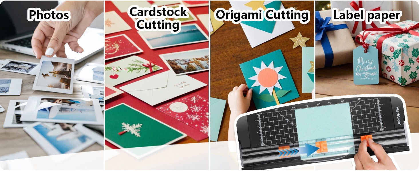 Small Paper Trimmer, Portable Paper Cutter for Label, Origami, Card, Photo,