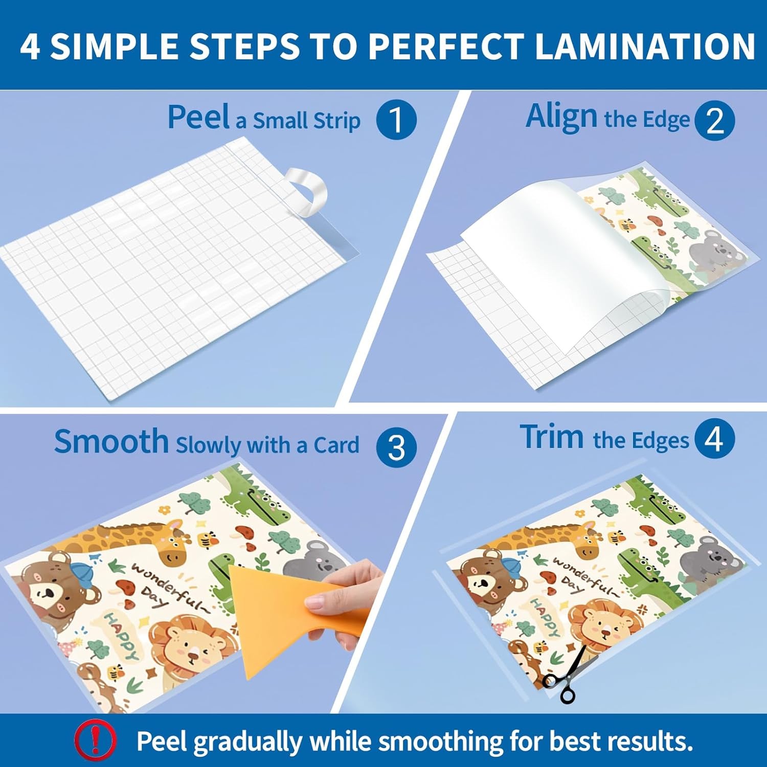 20 Pack Self-Adhesive Laminating Sheets, 9.25 x 12 Inches for Letter Size,