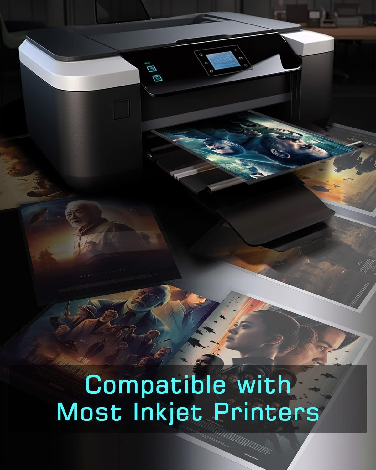 Colemoly Transparent Paper 30 Sheets Inkjet Transparency Film Inkjet Printer (10