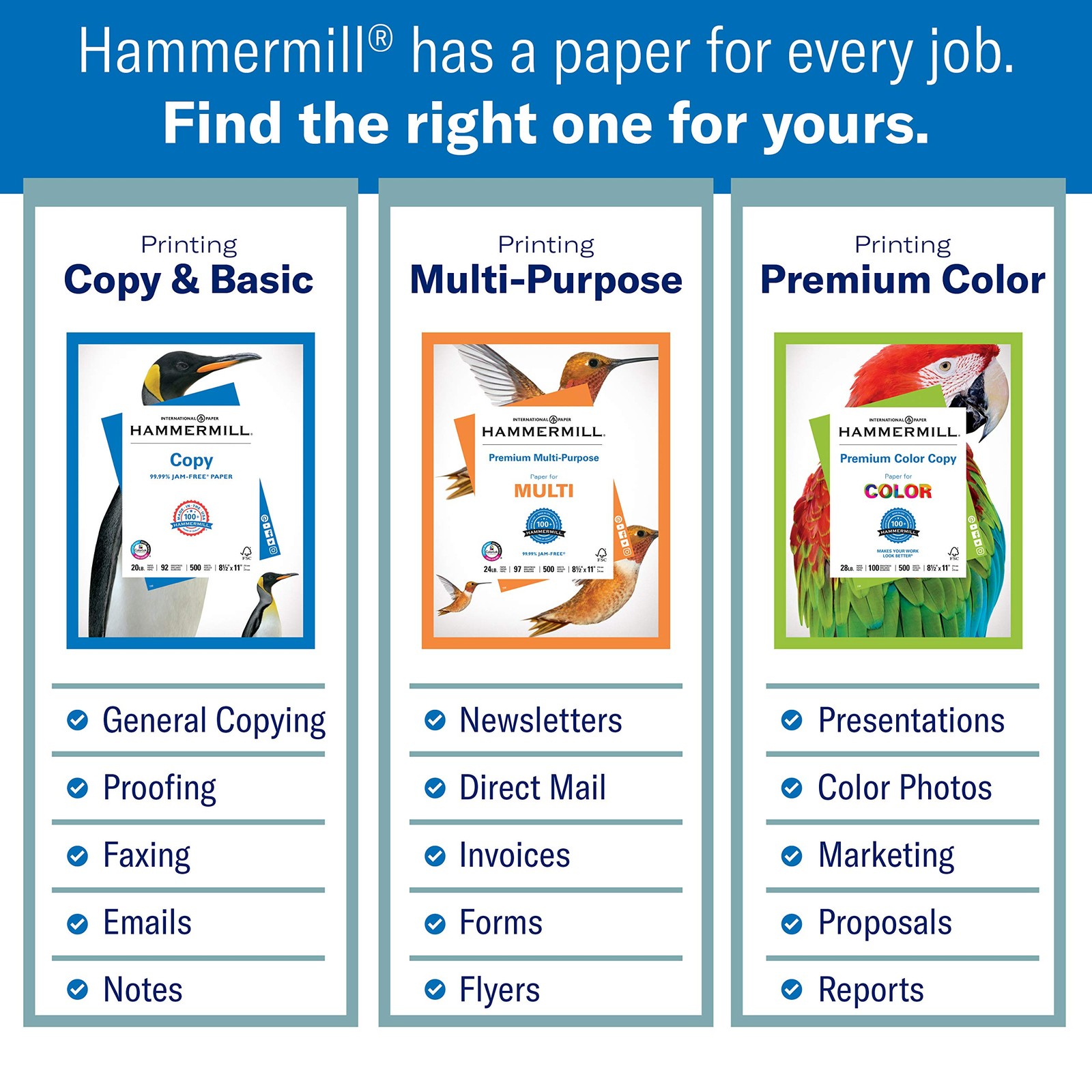 Hammermill Colored Paper, 20 lb Ivory Printer 1 Ream | 500 Sheets,