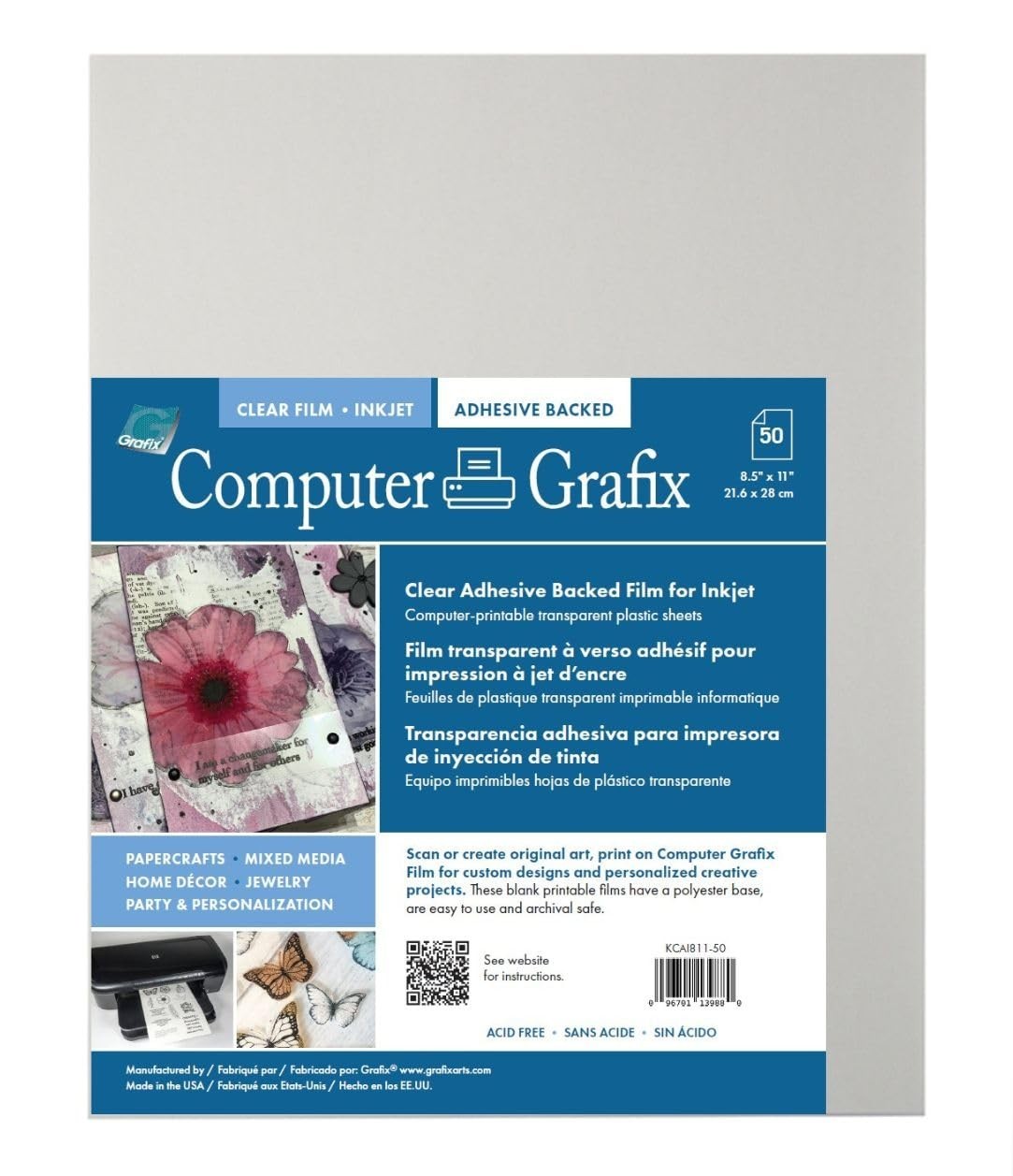 Self-Stick Printable Inkjet Film – Clear Adhesive Sheets for Custom Stickers, Jo