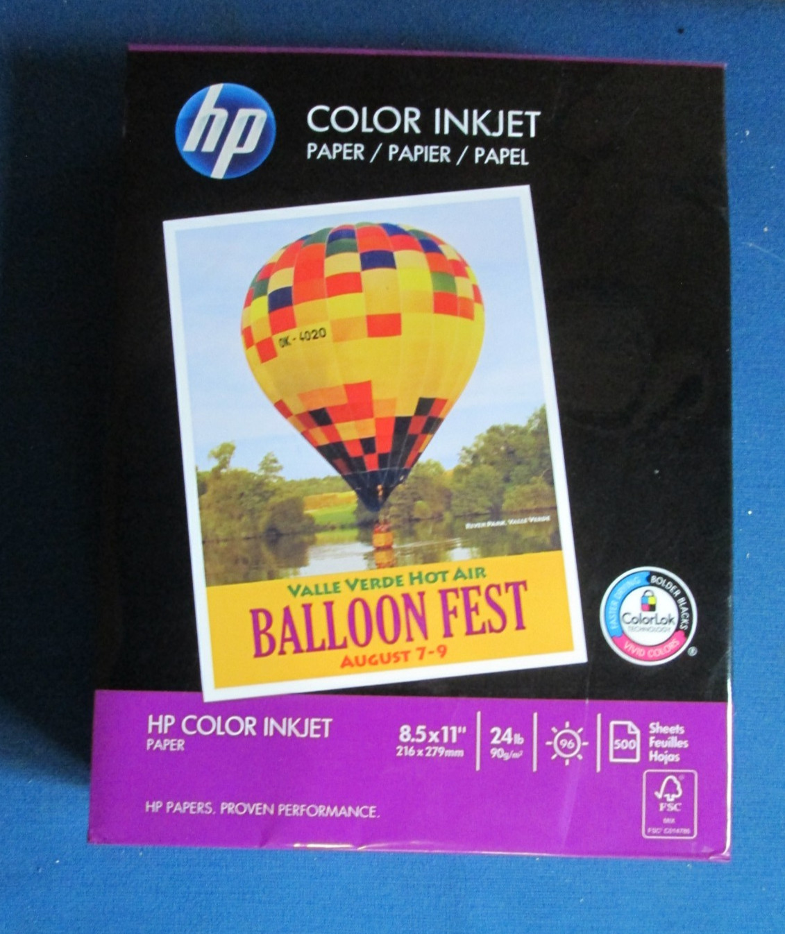 HP Color ColorLok Inkjet Printer Paper 8.5×11 24 lb 1 Ream 500 Sheets 96 Bright