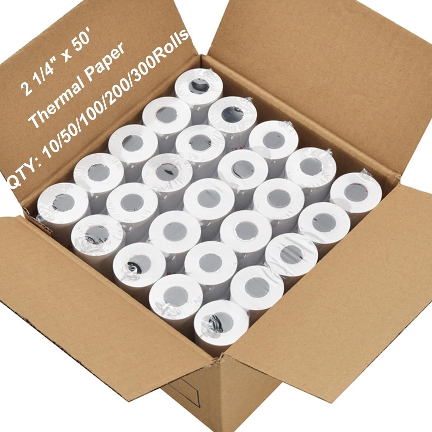 (100 Rolls) 2 1/4 x 50 Thermal Paper Receipt Rolls Premium 2 1/4″ x 50′